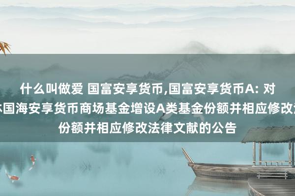 什么叫做爱 国富安享货币，国富安享货币A: 对于旗下富兰克林国海安享货币商场基金增设A类基金份额并相应修改法律文献的公告