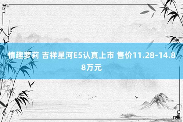 情趣萝莉 吉祥星河E5认真上市 售价11.28-14.88万元