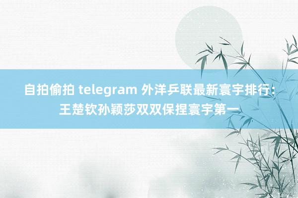 自拍偷拍 telegram 外洋乒联最新寰宇排行：王楚钦孙颖莎双双保捏寰宇第一