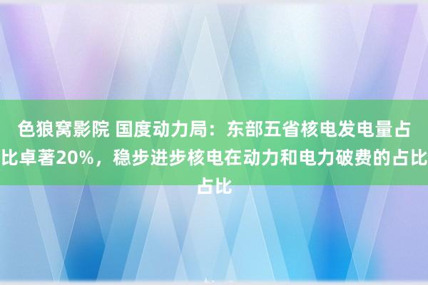 色狼窝影院 国度动力局：东部五省核电发电量占比卓著20%，稳步进步核电在动力和电力破费的占比